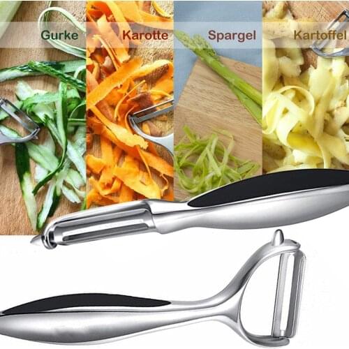 2pcs Stainless Steel Vegetable Peeler Kitchen Gadget Cucumber Carrot Fruit Peeler with Ergonomic Non-Slip Handle Sharp Blade