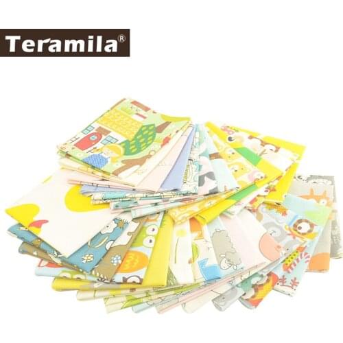 Teramila 100% Cotton Fabric Animal Design 20x45cm/pcs Telas Stoffen DIY Patchwork Algodon Kids Cloth Craft Tissus Fat Quarters