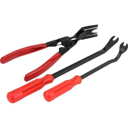 3pcs Door Trim Rivets Clips Pliers Fastener Remover Puller Pry Bar Tool Kits Fit For Removing Car Door Panel And Upholstery Clip