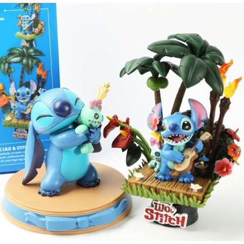 3 Styles 11-18cm Lilo & Stitch Scrump Figure Dolls and Holiday Time D-Select 004 PVC Cartoon Decoration Model Toys