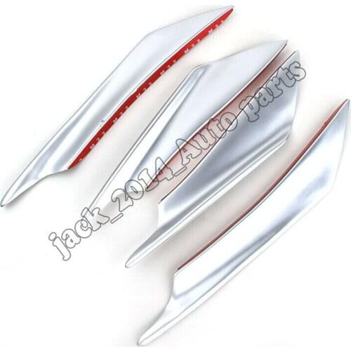 Silver Universal Car Bumper Fin Canard Splitter Diffuser Valence Spoiler Lip 4pcs