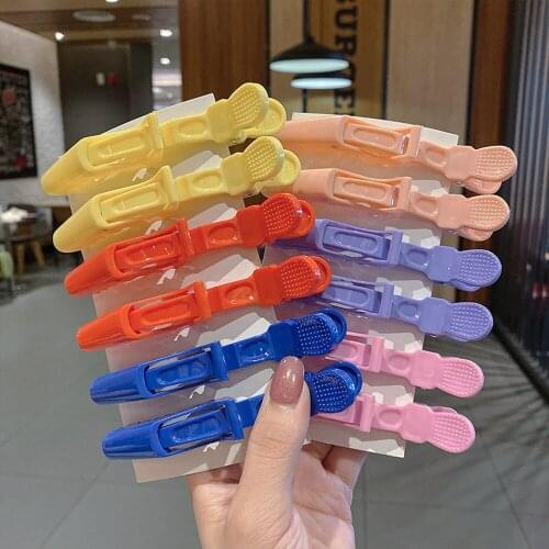 6Pcs Women Girl Hair Clip Hairdressing Clamps Claw Hair Section Clips Grip Cutting Barbers Crocodile Barrette Hair Styling Acces