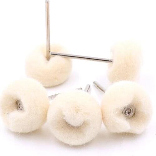 10Pcs Dremel Accessories 1/8" Shank Wool Polishing Head Grinding Jewelry Metals Wheels Felt Brushes for Rotary Tool Accessories