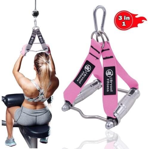 Portable Metal Gym Double D Handles V Bar for Cable Machine LAT Pull Down T-bar Row Training Landmines Handles Workout Equipment