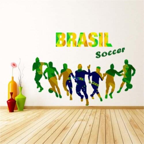 Brazil Soccer Brasil Wall Sticker Fantastic Wall Art Decal Wall Quote Sticker Home Decor Removable Fashionable Wedding Decor