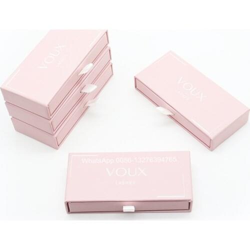 Baby Pink Eyelash Packing With Tray Soft Fluffy Real Mink Eyelashes Custom Lashbox Packaging With Logo Handmade Reusable Lashes