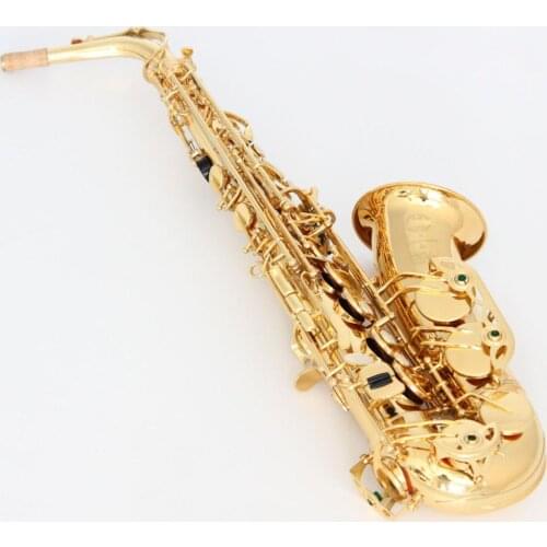 Factory Outlet Saxophone Alto 802 Musical Instruments Professional Alto Sax Gold Lacquer Mouthpiece Patches Pads Reeds Bend Neck