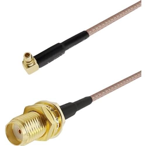 ALLISHOP RF MMCX Male Right Angle Switch SMA Female Pigtail Cable RG178 MMCX Connector Cable 7-80CM