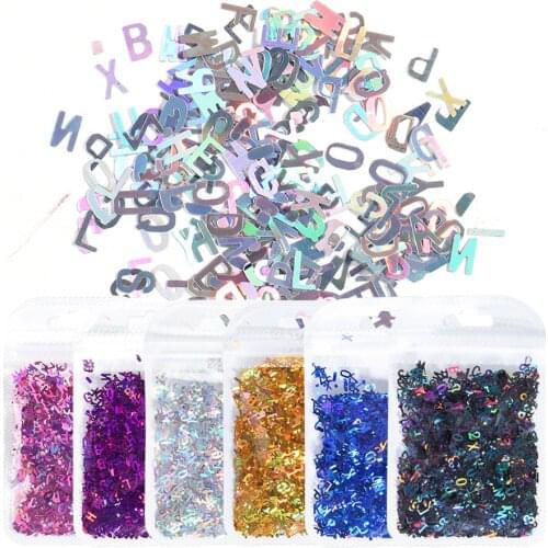Laser Letter Sequins Epoxy Resin Filler Nail Art Decorative Patches DIY Epoxy Glue Filler Handmade Jewelry Making Accessories