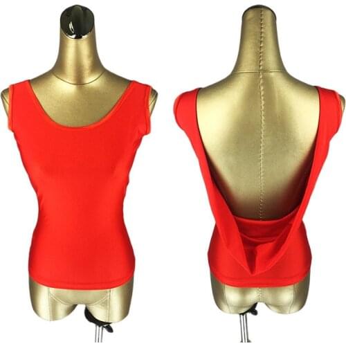 Summer Ballroom Dance Tops Women Customized Latin Practice Wear Backless Salsa Dancer Outfit Stage Costume Tap Dancewear DL7780