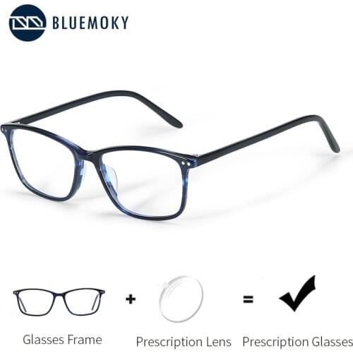BLUEMOKY Square Optical Prescription Glasses Men Anti Blue Light + Photochromic Eyeglasses Progressive Myopia Hyperopia Eyewear