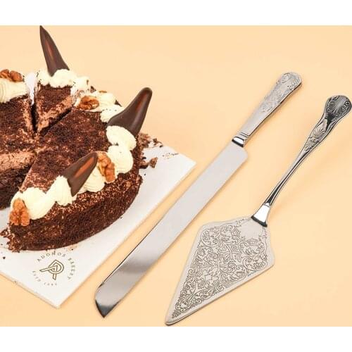 Wedding Cake Knife Server Set Stainless Steel Dessert Shovel Wedding Cake Tools Knife Serving