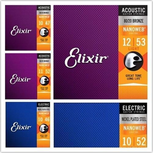 NANOWEB Anti-Rust 11002 80/20 Bronze 16027 Phosphor Bronze Acoustic Guitar Strings 12052 Nickel Electric Guitar Strings