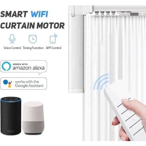 Customizable Intelligent House Motorized Tuya App Control Smart Curtain motor With Curtain rails Works with Alexa Google Home