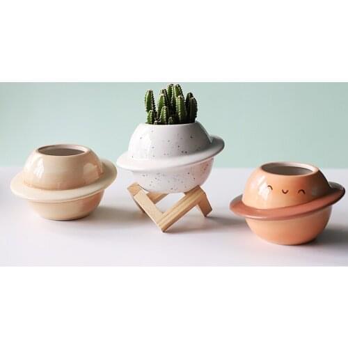 New Creative Planet ceramic pot succulent pots balcony decorations macetas de ceramica desktop decor Mini plant flowerpot garden
