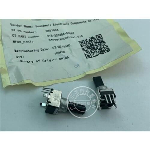 Original New 100% 09 Type vertical single potentiometer B223 B22K handle with thread length 16MMF (SWITCH)