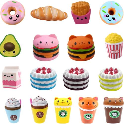 Popcorn Chocolate Biscuits Cheese Squishy Slow Rising Soft Squeeze Toy Scented Relieve Stress Funny Kid Gift Stress Adult Toys