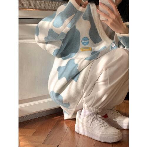Pullovers Women Oversize Ulzzang BF Unisex Couples Japanese Striped Knit Sweater Hip Hop Female New Winter Fashion Retro Daily