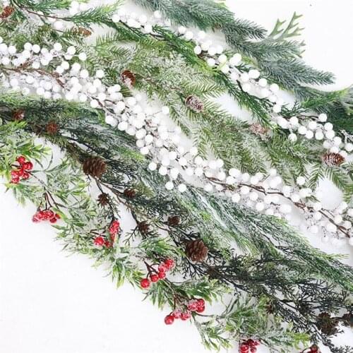 120cm(47.24in) Christmas Garland Decorative Lifelike Frosted Pine Garland Artificial Garland Simulation Pine Branch for Party