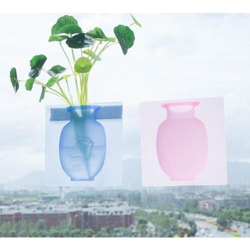 Silicone Sticky Wall Magic Plant Vases Container Decorations Leaves Body Accessories Outdoor Handmade Pots Soft Bottle Flowers