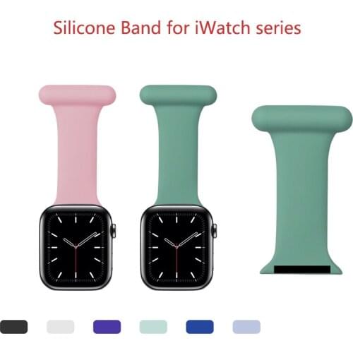 New Silicone Strap For Apple Watch Brooch Wristband Bracelet Replacement For Apple Watch Wrist Color TPU Strap For IWatch Series