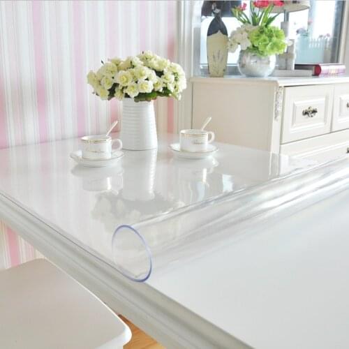 PVC Tablecloth Transparent Table Cloth Kitchen Dining Table Cover Rectangular Table Waterproof Oilproof Soft Tablecloth 1.0mm