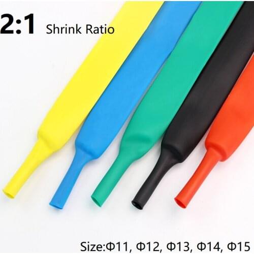 1M 11mm 12mm 13mm 14mm 15mm Heat Shrink Tube 2:1 Shrinkage Ratio Polyolefin Insulated Wrap Wire Kit Line Repair Cable Sleeve