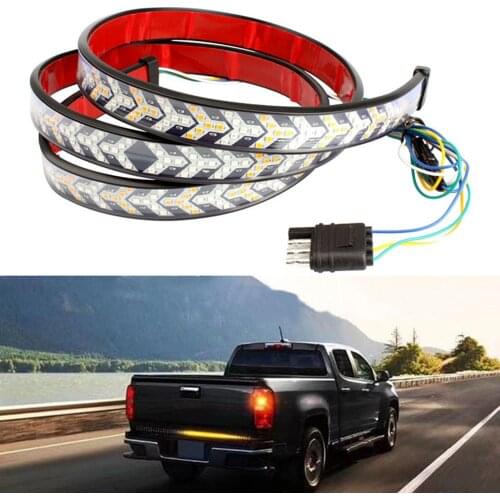 High Quaility 60" LED Strip Light Bar Triple Truck Tailgate Row Brake Turn Signal 4-Function For SUV Dodge Jeep Pickup