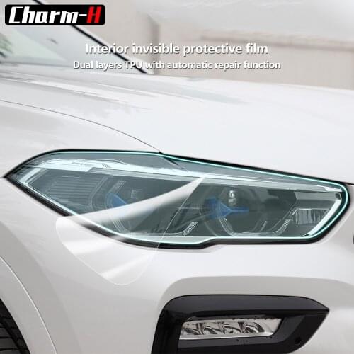 2Pcs Car Styling Headlight Protective Restoration Protection Film Decal Stickers For BMW X6 G06 2019 2020 Accessories