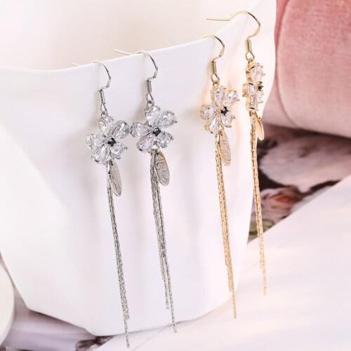 Manxiuni Silver-plated New Woman Female ear wire fashion long section of the Drop Earrin butterfly tassel fashion jewelry