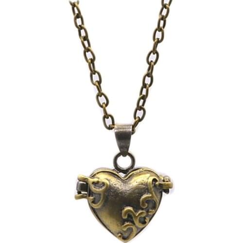 1PCS Retro Heart-shaped Pet Ashes Souvenir Mini Cremation Wishing Pendant Bronze Necklace Pendant