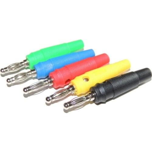 10 Pcs 5 Color Nickel Plated Solderless Amplifier Speaker Banana Plug Jack Connector For Probes Binding Post