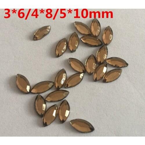 1440pcs 3*6/4*8/5*10mm Horse eye DMC Hotfix Crystals Rhinestone Smoke Yellow Color Beads Flat Back stones for Wedding Dress DIY