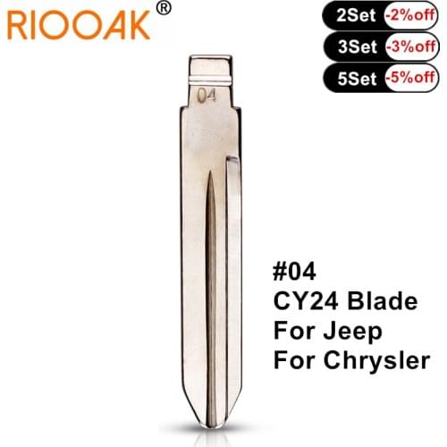 20pcs #04 CY24 Metal Blank Uncut Flip KD VVDI Replacement Car Key Blade For Jeep Dodge Chrysler Key Uncut Blank