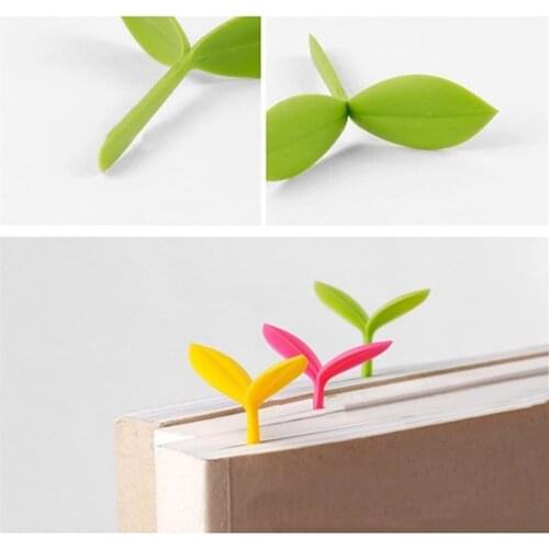 3PCS Creative Sprout Little Bookmarks Silicone Grass Leaf Bookmark Student Reading School Supplies Bookmarks Home Office Storage