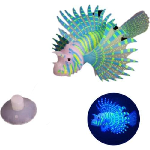 Aquarium Artificial Luminous Coral Plants Fish Tank Aquatic Landscape Silicone Jellyfish Fish Glow In Dark Underwater Ornament