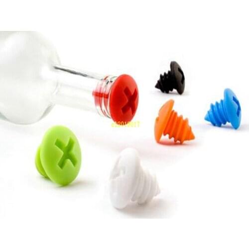 Free shipping Creative silicone screw bottle plug screw red wine plug