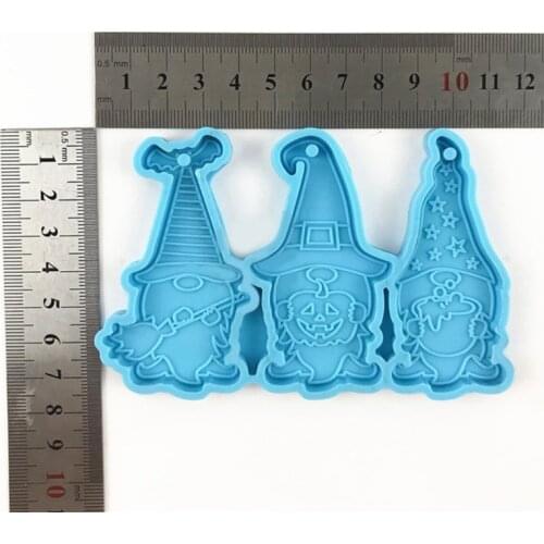 Halloween Gnomish Keychain Epoxy Resin Mold Dwarf Doll Pendant Silicone Mould U90F