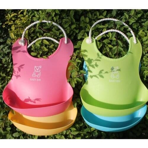 Baby Infant Toddler Waterproof Silicone Bib Infants Feeding Lunch Roll-up Apron New Dropship