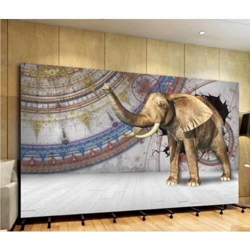 Home Decoration 3d customized wallpaper Elephant 3D painting photo wall murals wallpaper