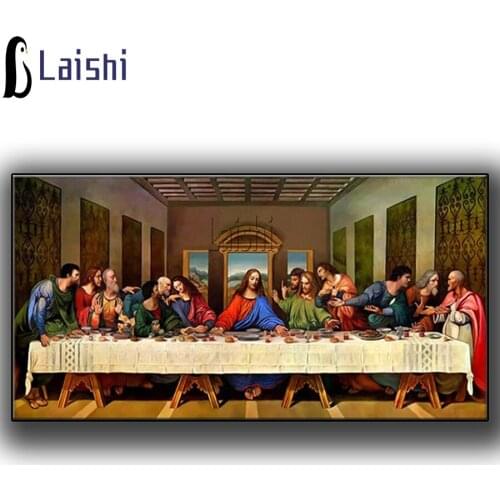 Hot New Diamond Painting Jesus Last Supper Full Drill Embroidery Cross Stitch mosaic Handmade Christian faith Wall Sticker Gift