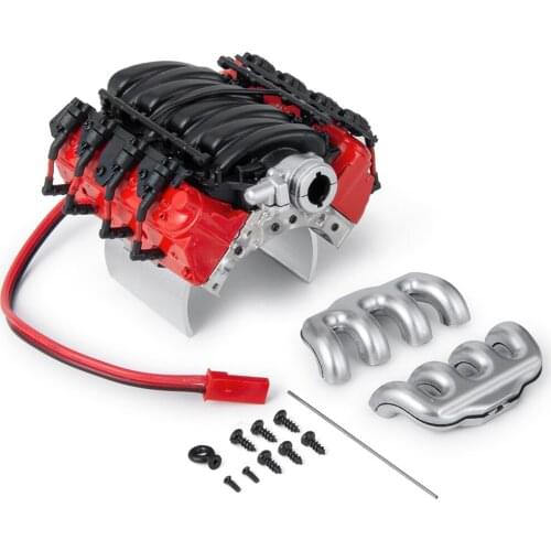 AXSPEED Red Black Metal Simulation V8 TRX-4 Engine Cover Anti-Skid Plate For D90 D110 TRX-4 1/10 RC Crawler