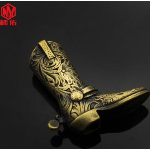 Outdoor Survival Bracelet paracord Knife Beads 1PCS Exquisite Noble Boots Brass Boots Car Key Pendant
