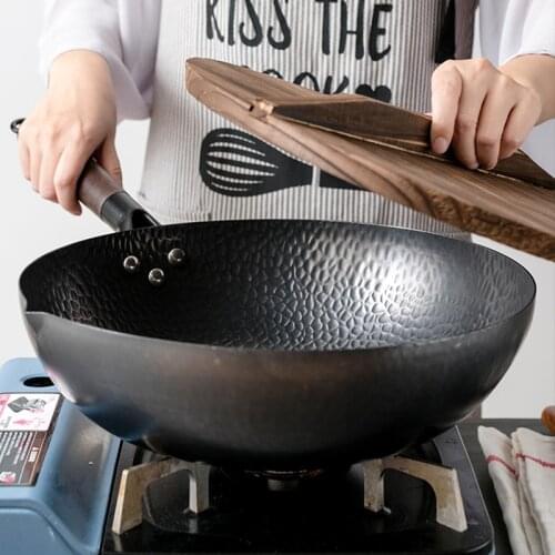 Iron Wok High Quality Traditional Cookware Iron Wok Non-stick Pan Non-coating Pan