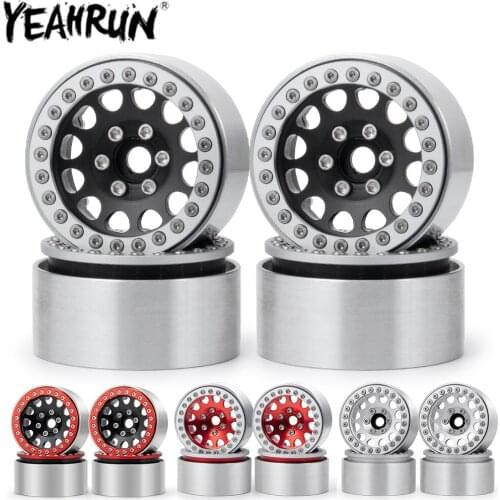 YEAHRUN 1.9inch Wheels Hubs Metal Beadlock Wheel Rims for 1:10 Axial SCX10 RC Crawler Car Wheels Upgrade Parts