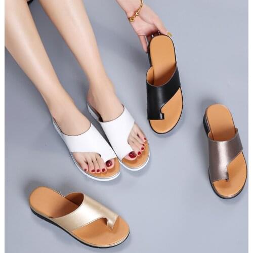 Leather Womens Slippers Fashion Sandals Indoor Comfortable Sandals Home Ladies Slippers