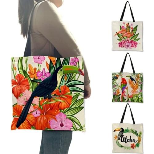 Fashion Bolsas Totes 2018 Cute Lifelike Animal Birds Swan Eco Linen Reusable Pretty Handbag School Work for Girls Ladies