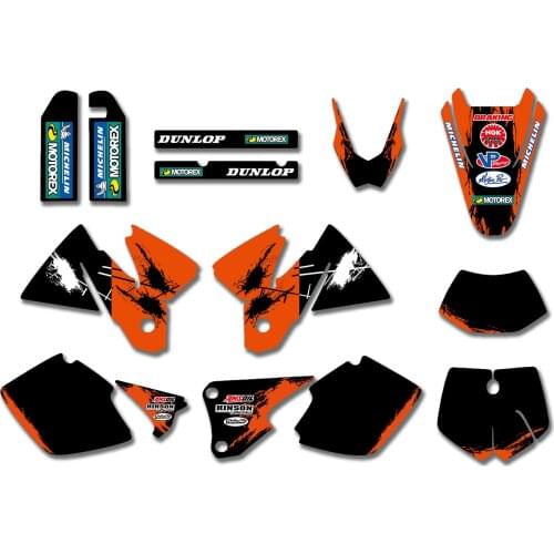 Motorcycle Graphics Decals Stickers With Matching Backgrounds Kits Fit For KTM EXC 125 200 250 300 380 400 1998 1999 2000 DECO