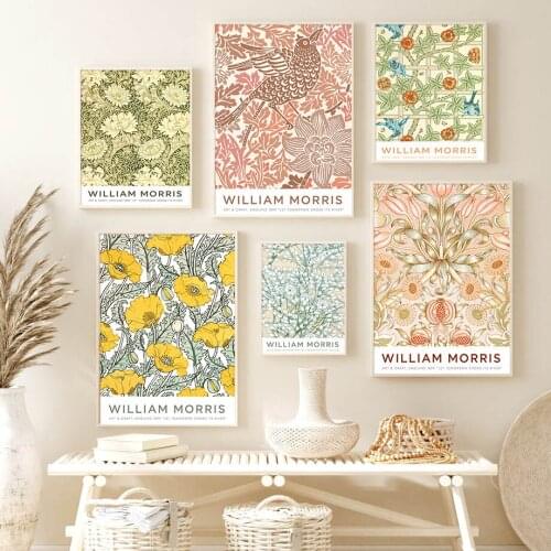 William Morris Leaf Flower Plant Abstract Wall Art Canvas Painting Nordic Posters And Prints Wall Pictures For Living Room Decor