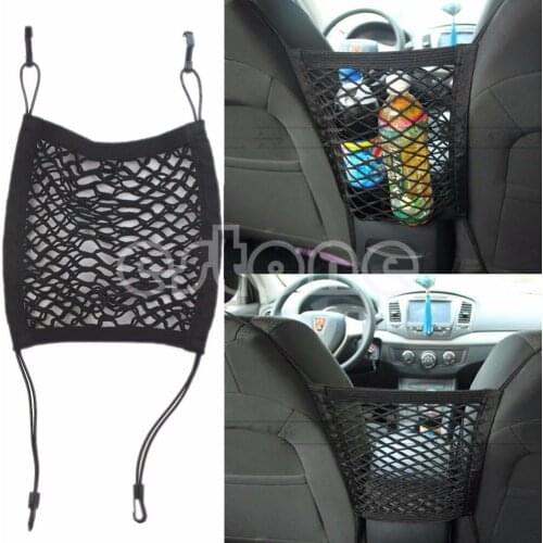 Nylon Black Mesh Cargo Net Car Seat Truck Storage Luggage Organizer Holder Hooks